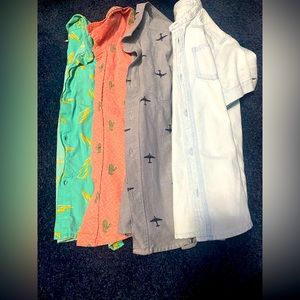 4 button down collared short sleeve shirts